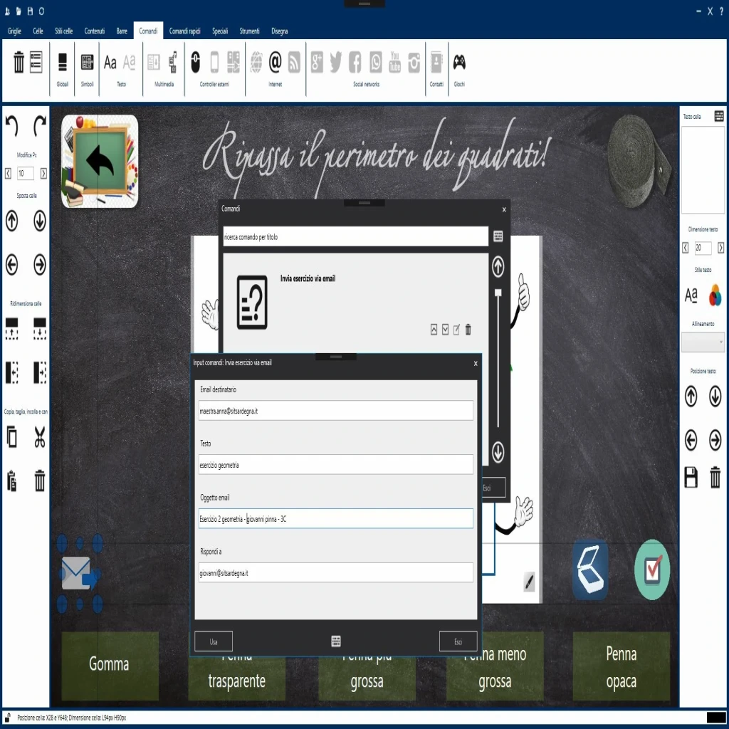 Invio esercizi via email